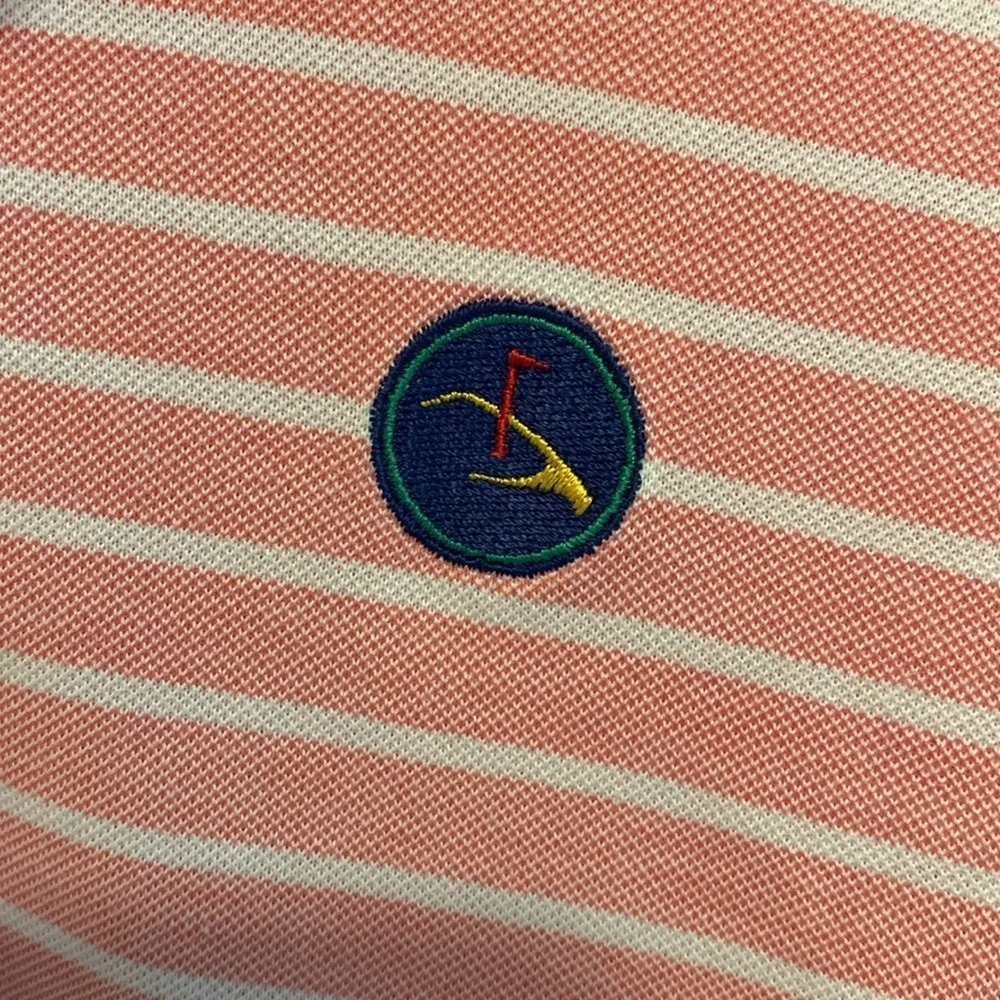 Peter Millar Cotton Pink White Striped Polo Shirt Size XL - Picture 4 of 9